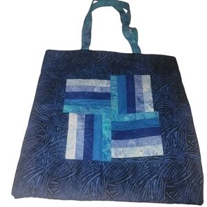 Blue Quilted Handmade Large Tote